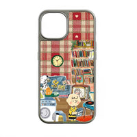 Holographic Chrome Cozy Living Room Phone Case - Whimsical Illustration