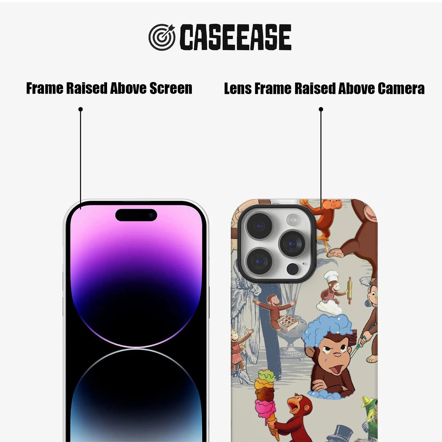 Funda para teléfono con dibujos animados de Jorge el curioso
