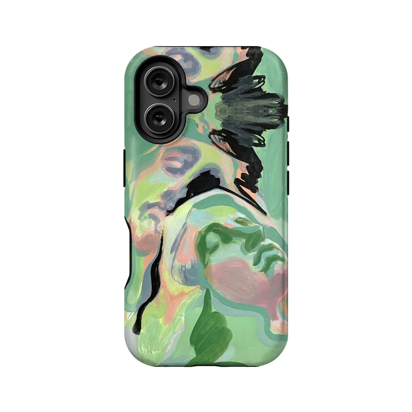 Funda para teléfono con arte facial abstracto