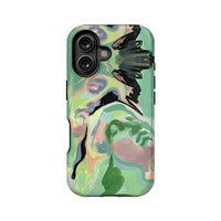 Funda para teléfono con arte facial abstracto