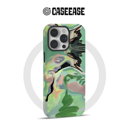 Funda para teléfono con arte facial abstracto