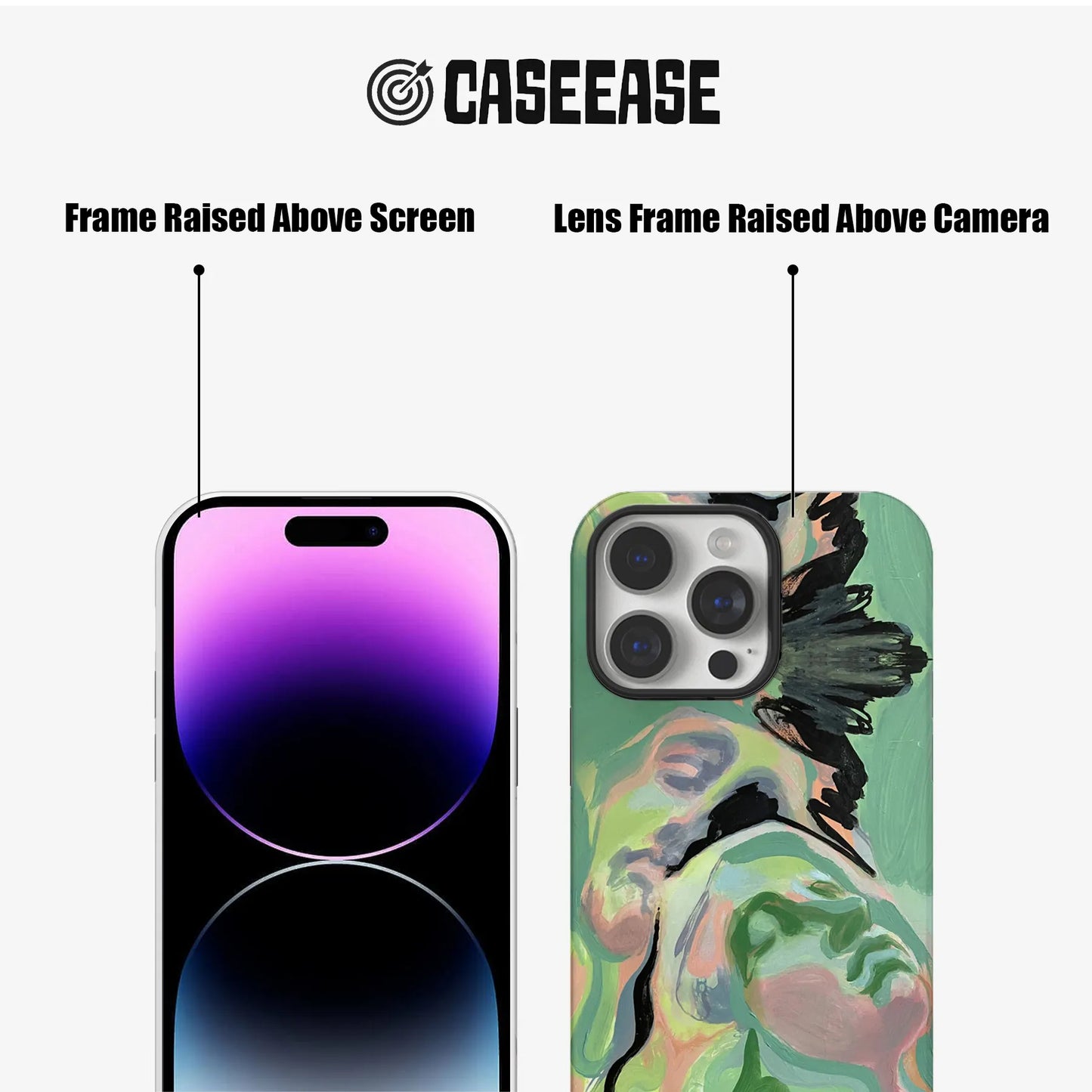 Funda para teléfono con arte facial abstracto