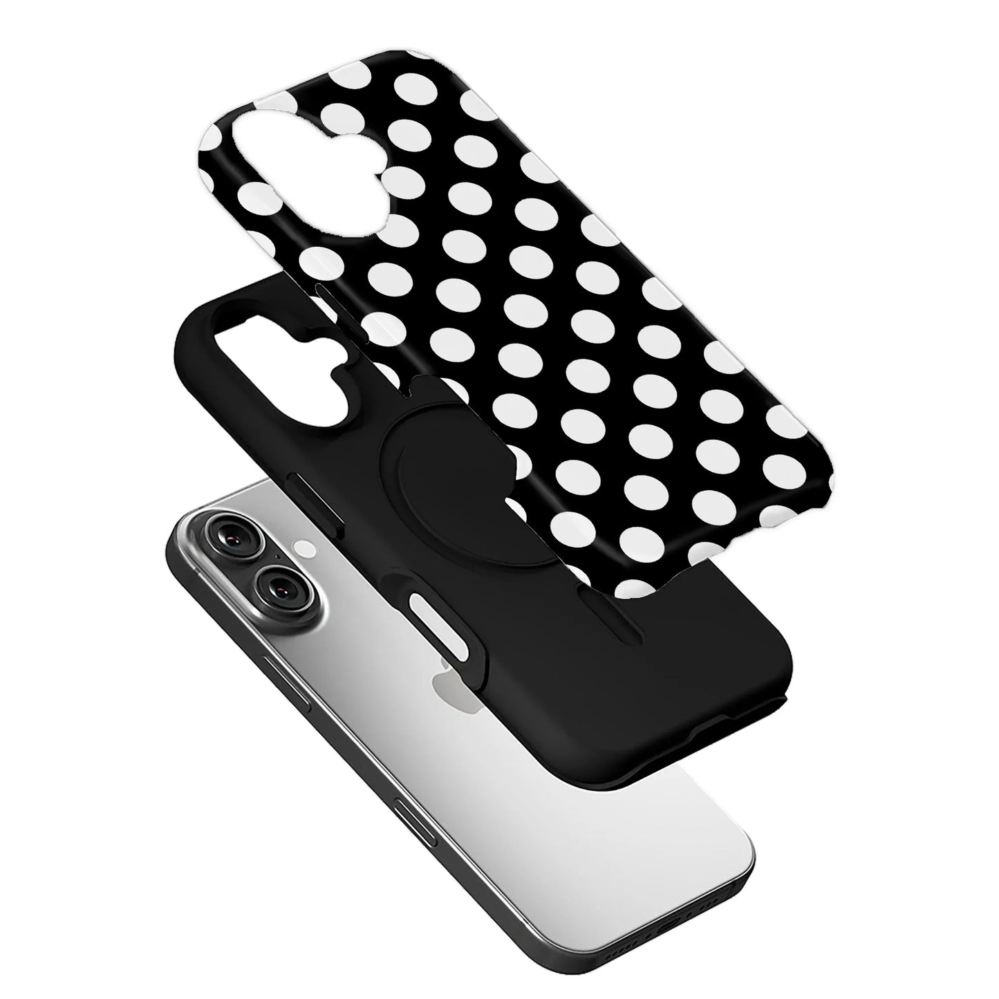 Classic Black and White Polka Dot Phone Case