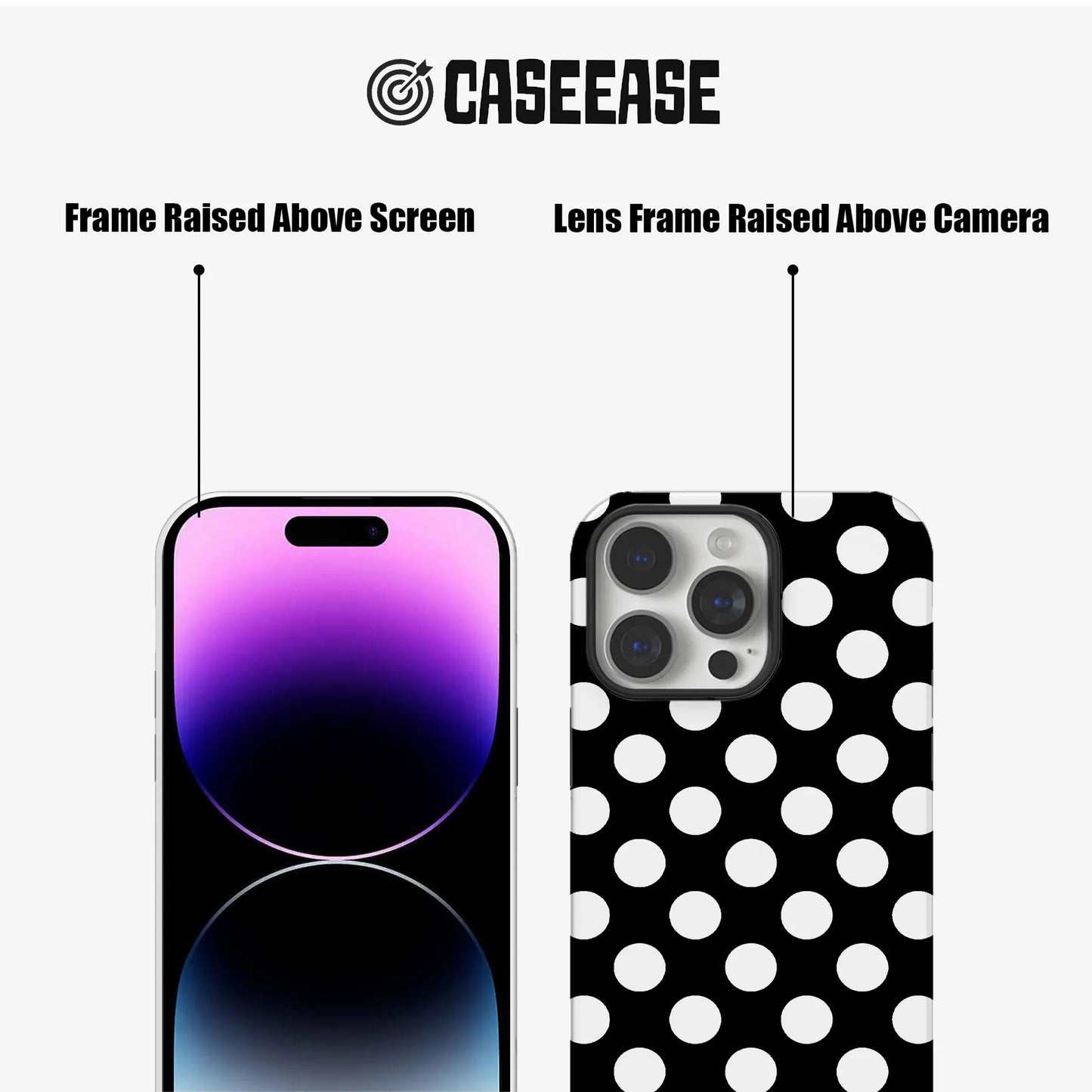 Classic Black and White Polka Dot Phone Case