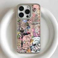 Funda para teléfono holográfica cromada de Alicia en el País de las Maravillas: diseño caprichoso y estética de ensueño