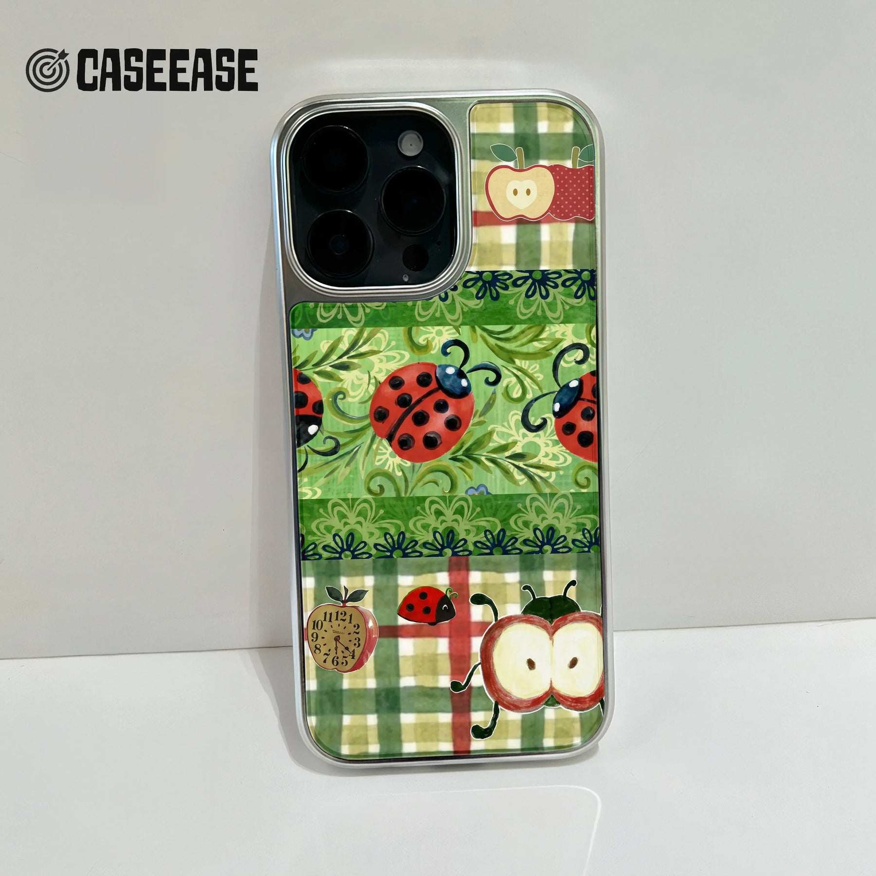 Whimsical Ladybug and Apple Phone Case - Cute Nature Design