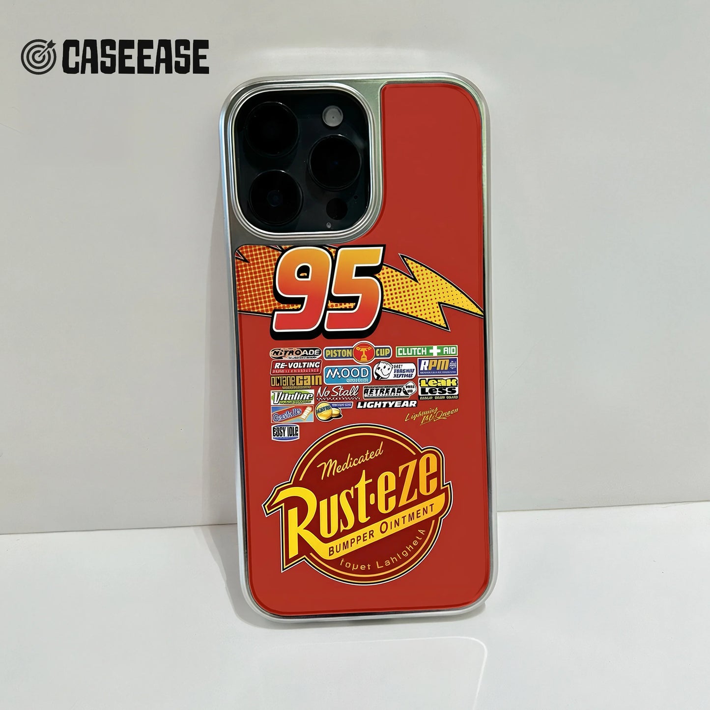 Holographic Chrome Lightning McQueen Phone Case - Red Racing Design