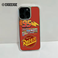 Funda holográfica cromada de Rayo McQueen para teléfono - Diseño de carreras rojo