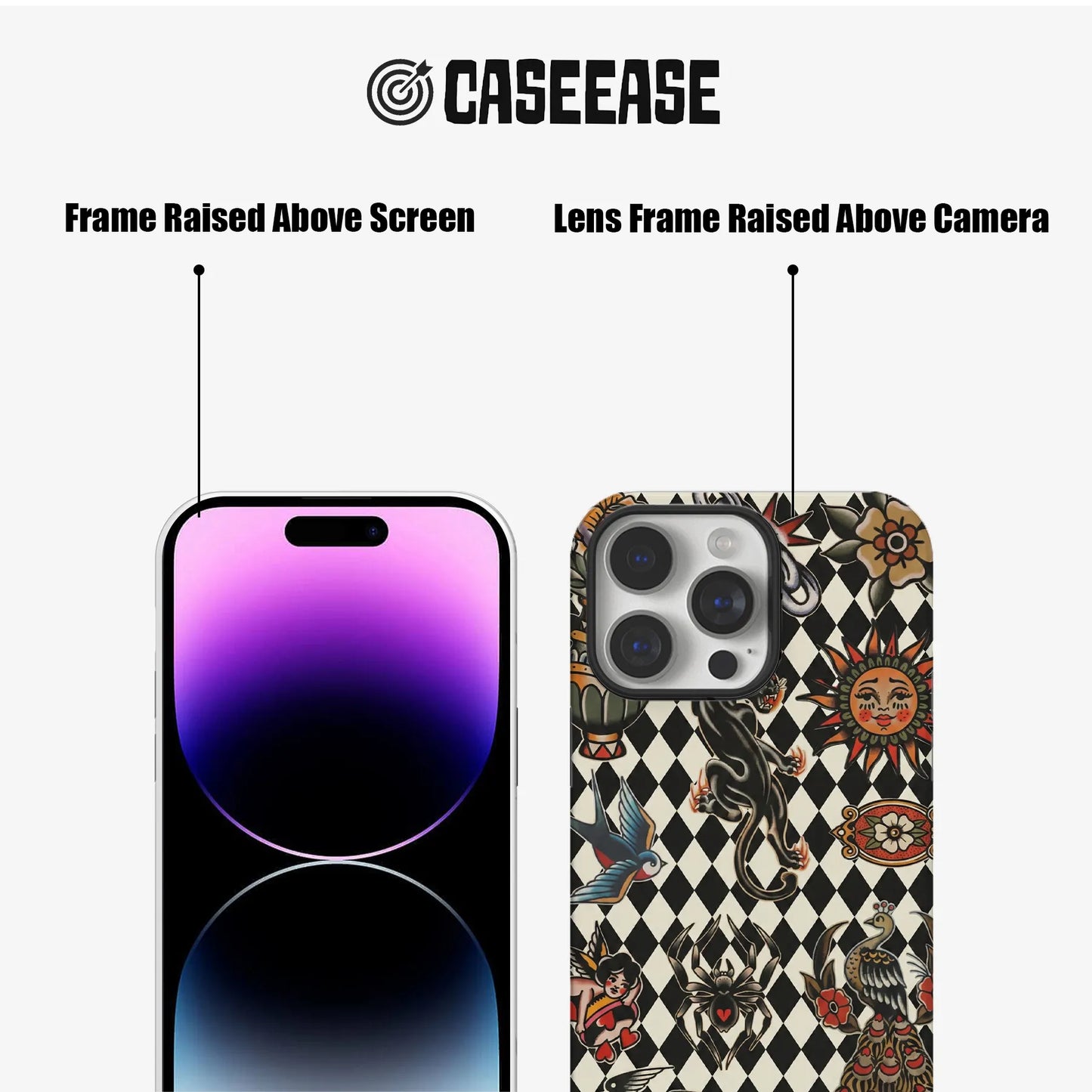 Funda para teléfono con diseño de tatuaje vintage