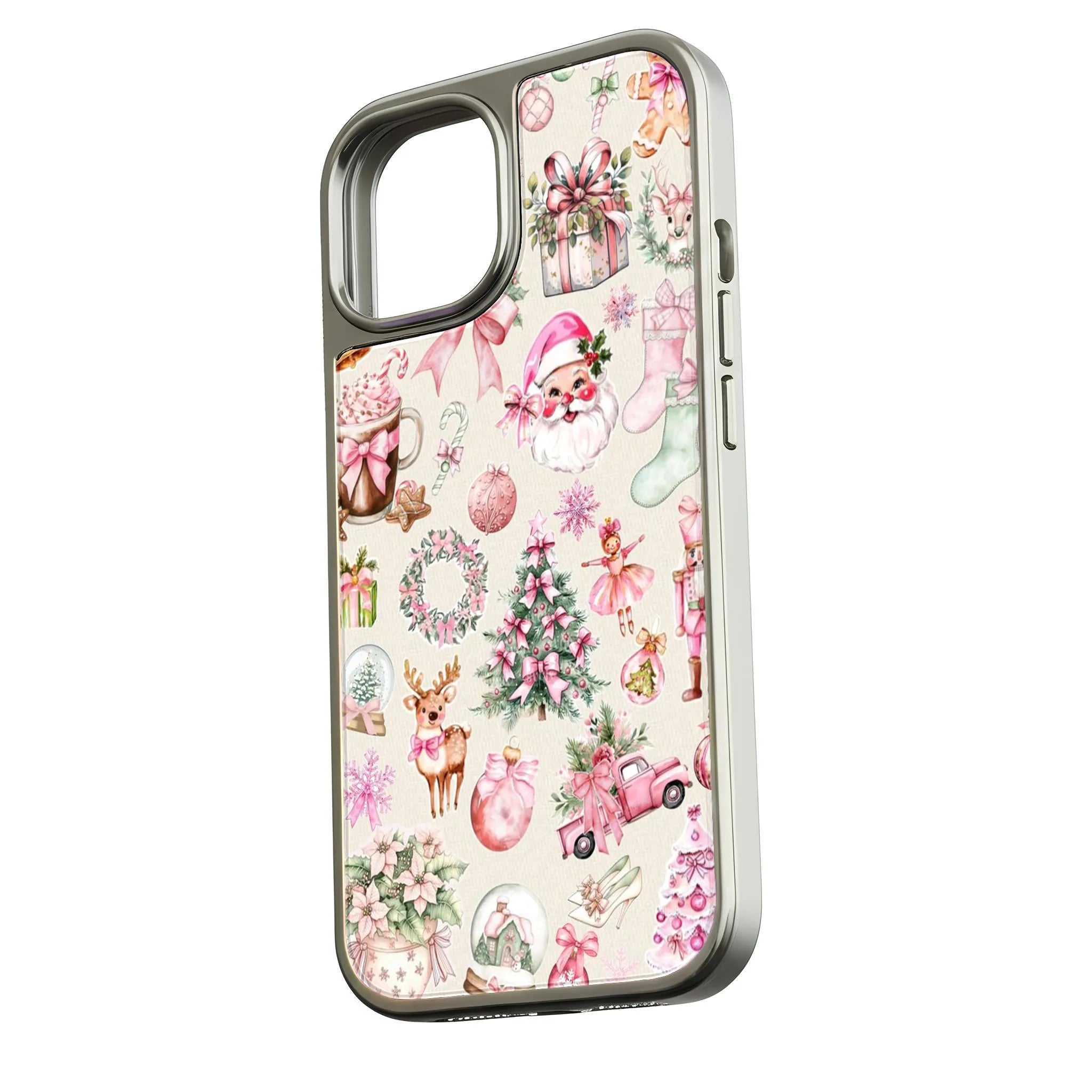 Christmas Holographic Chrome Phone Case - Festive Holiday Design