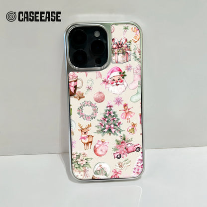 Funda holográfica navideña cromada para teléfono - Diseño festivo