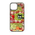 Holographic Chrome Cat Design Phone Case - Colorful Collage Aesthetic