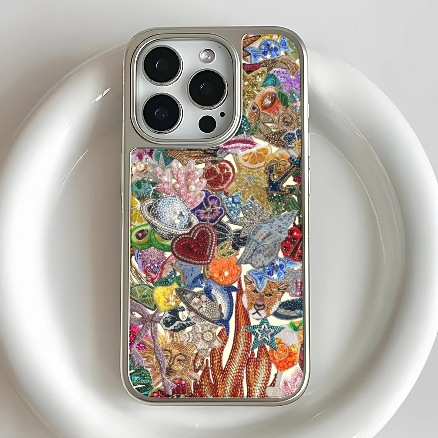 Holographic Chrome Phone Case - Vibrant Jewel Design