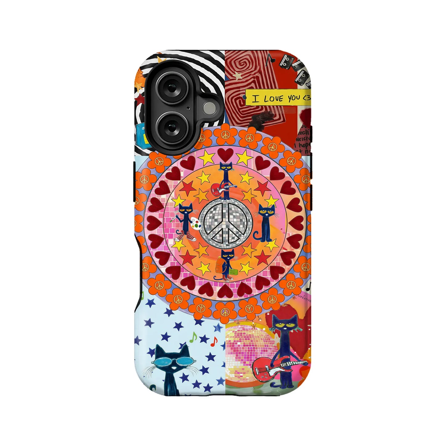 Colorful Cat Peace Sign Phone Case