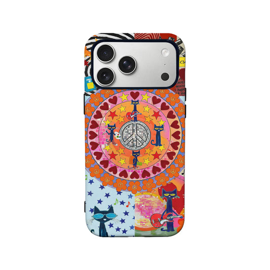 Colorful Cat Peace Sign Phone Case
