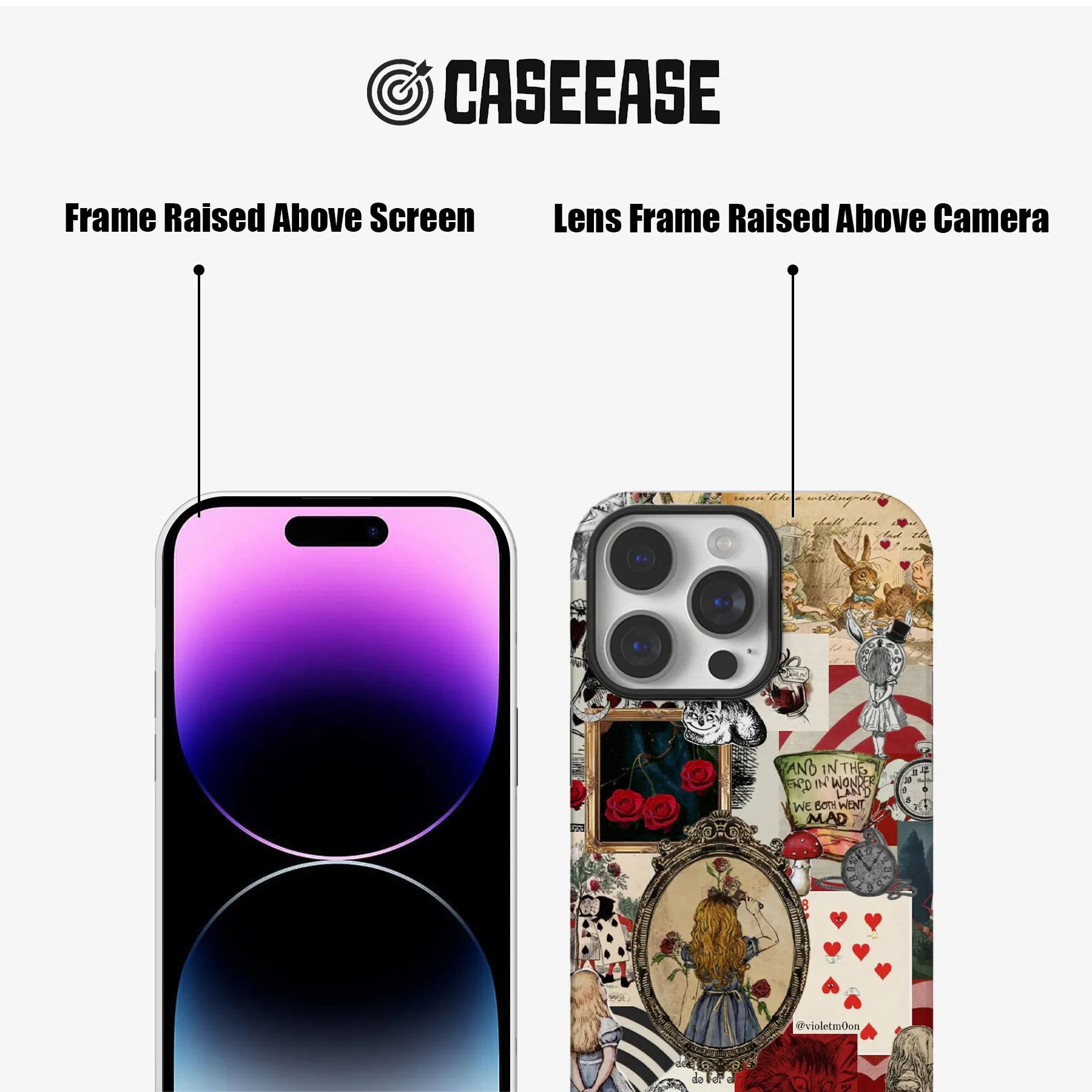 Funda para teléfono con temática de Alicia en el país de las maravillas