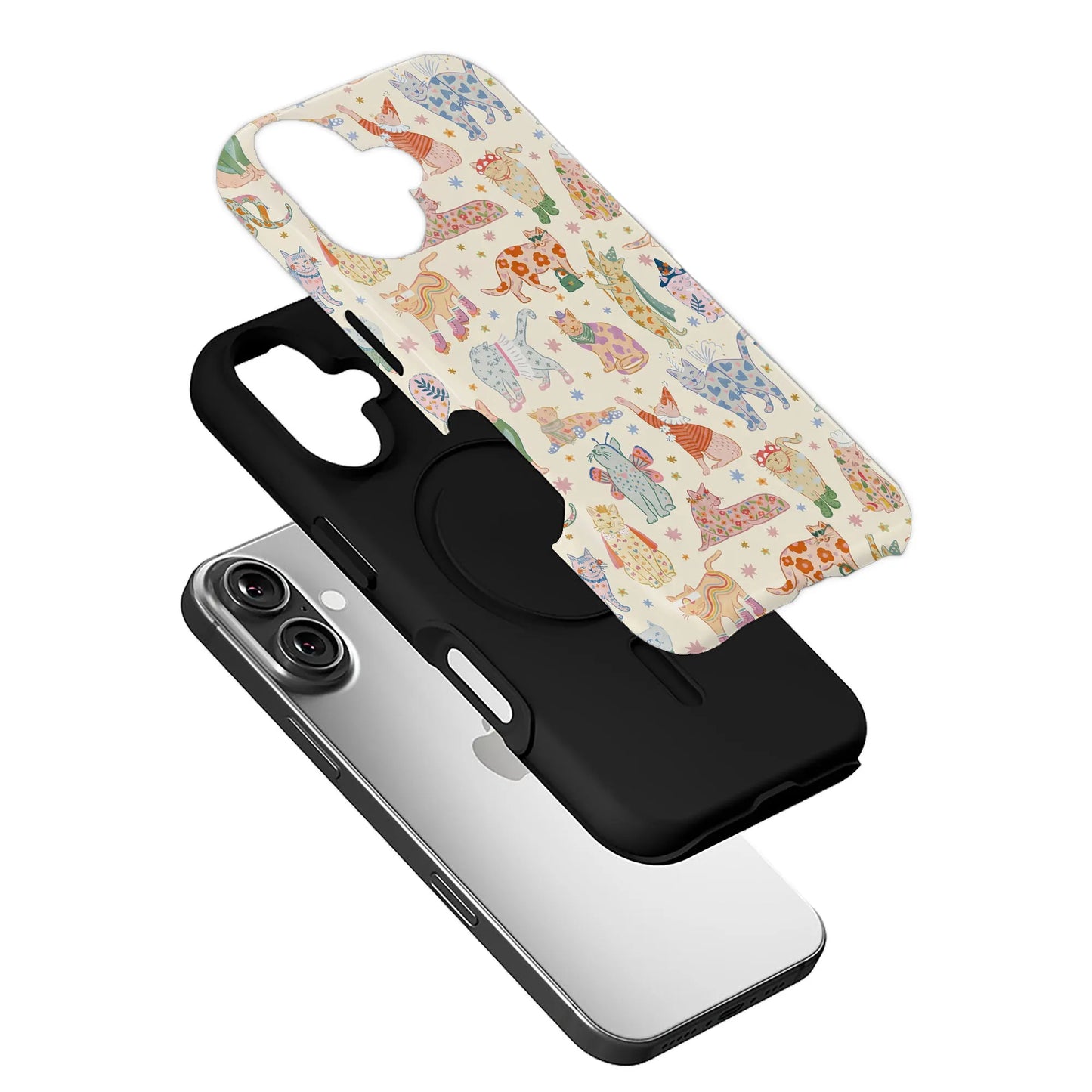 Colorful Cat Pattern Phone Case