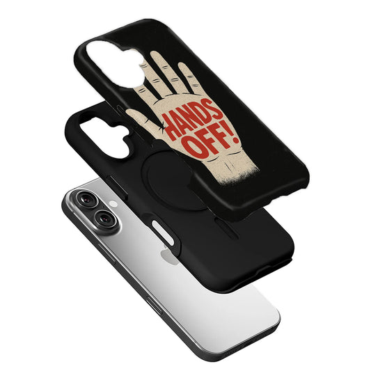 “HANDS OFF!” Protest Art iPhone Case – Anti-Authoritarian Freedom Design