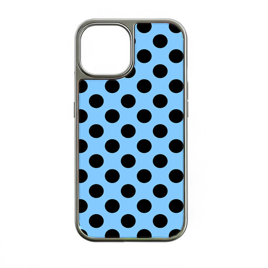Holographic Chrome Polka Dot Phone Case - Blue & Black
