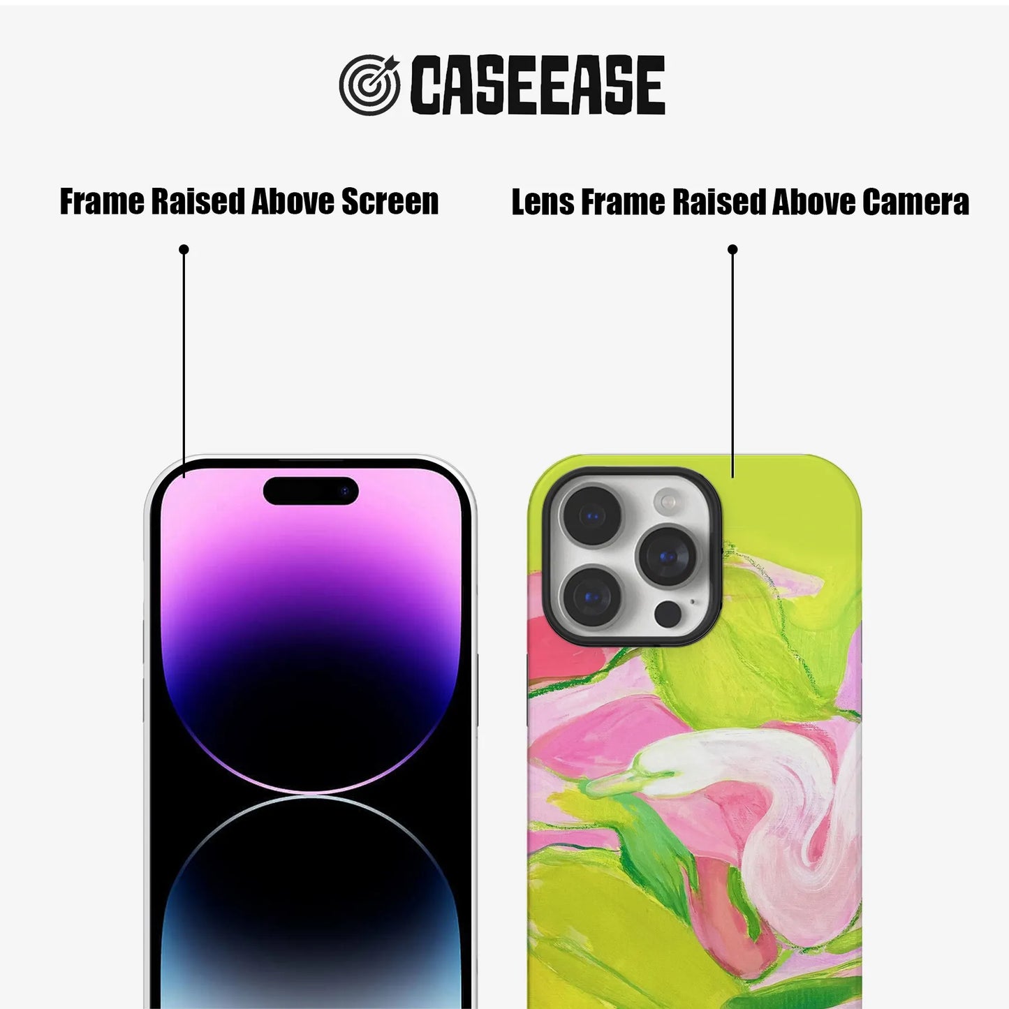 Vibrant Floral Phone Case with Abstract Art