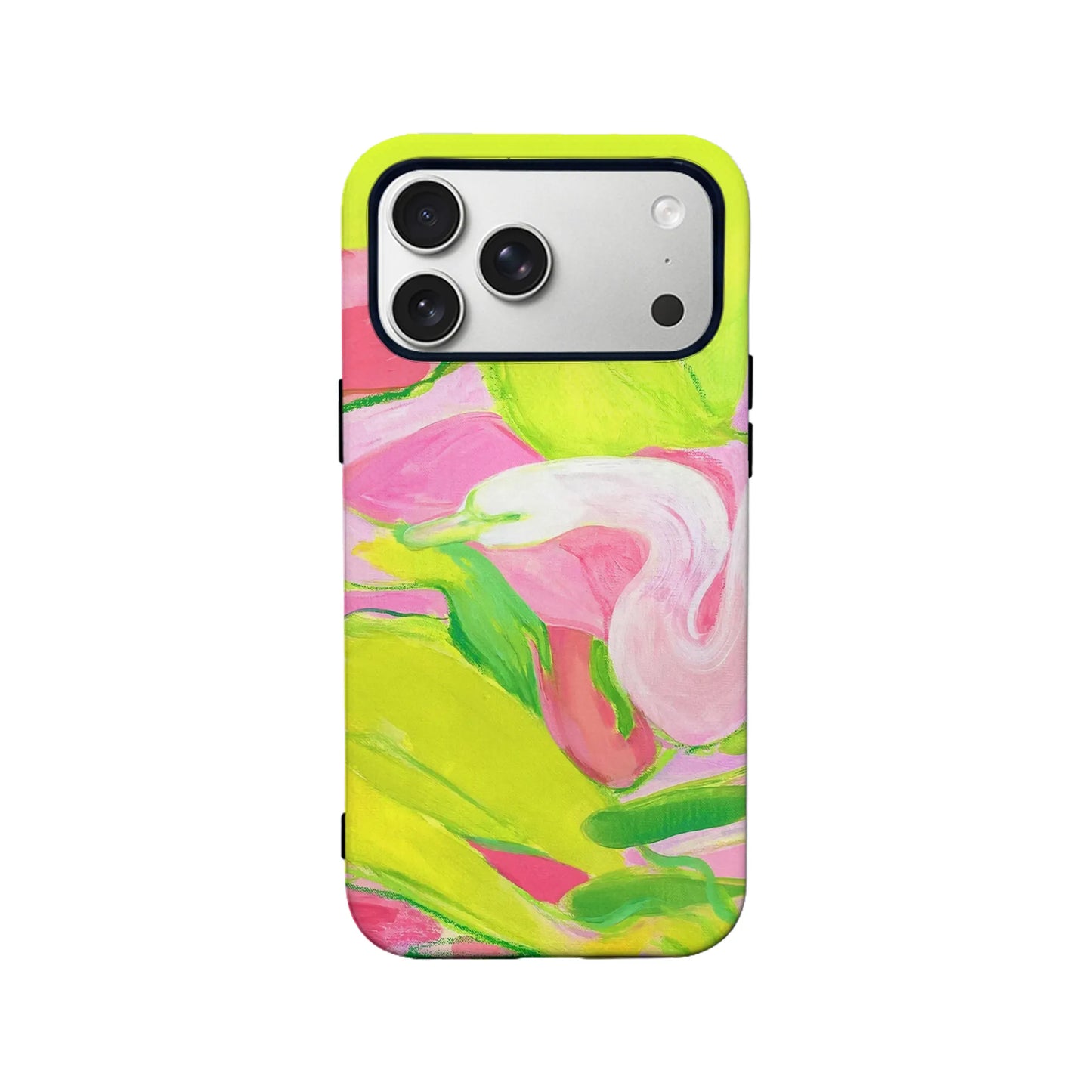 Vibrant Floral Phone Case with Abstract Art