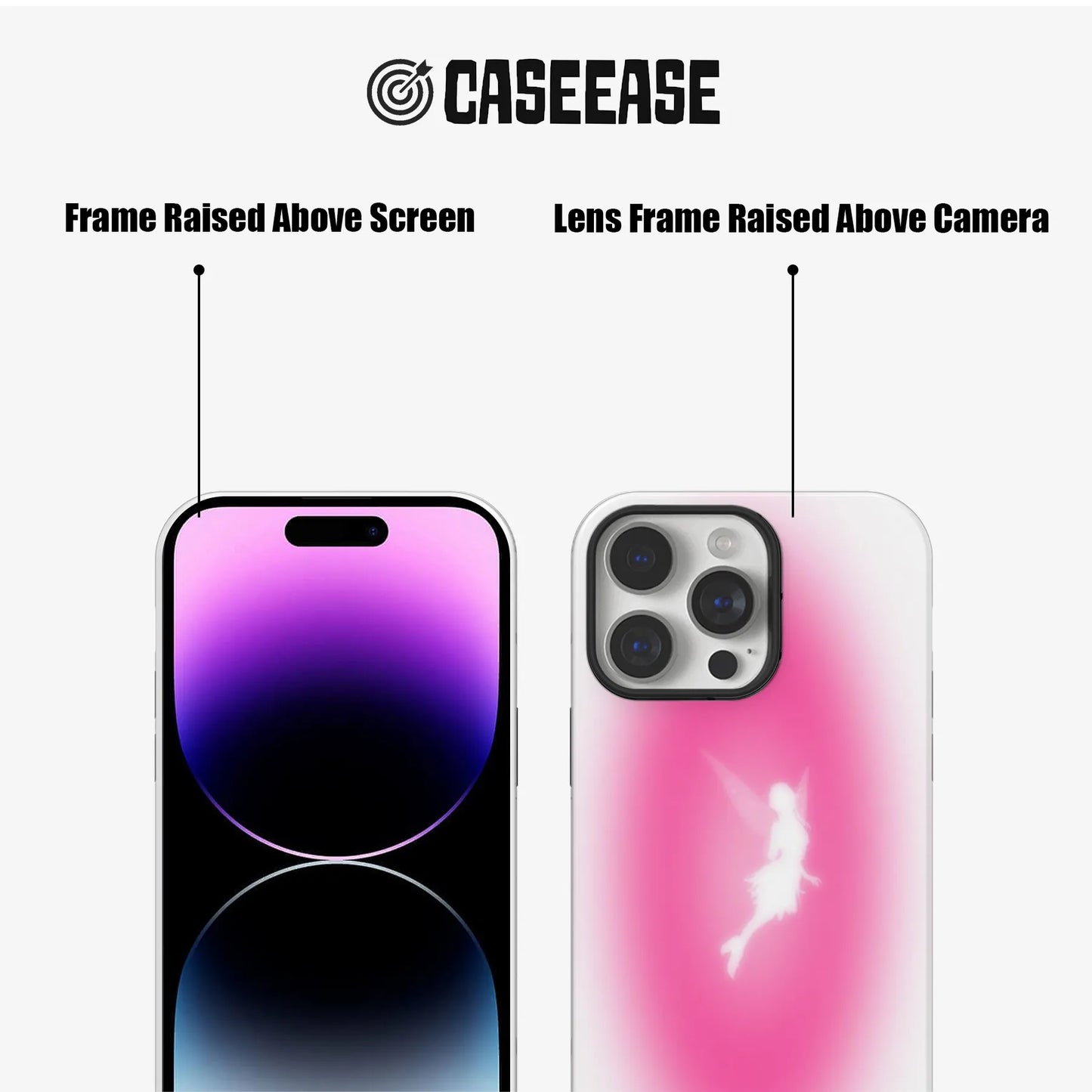 Funda para teléfono con degradado rosa hada