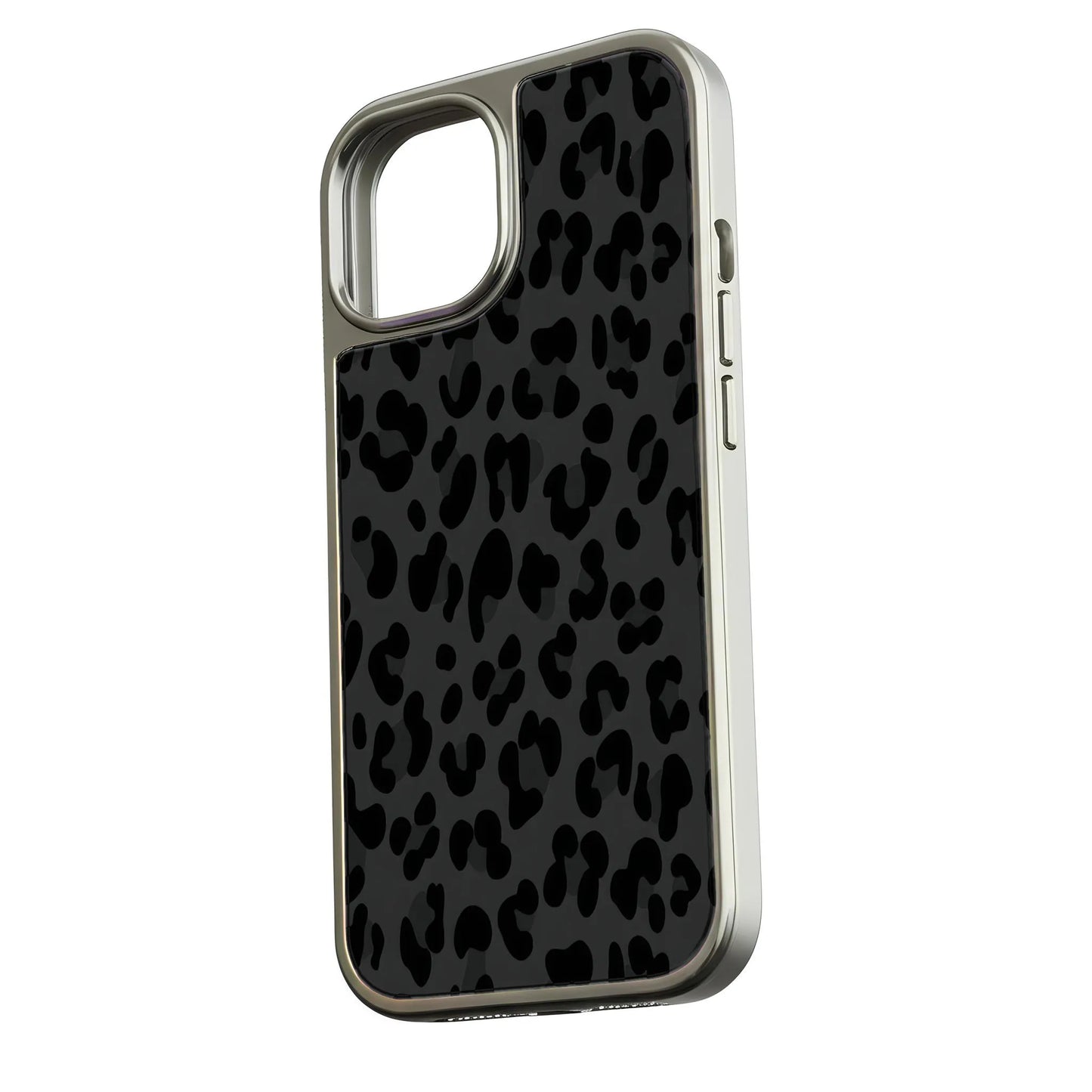Holographic Chrome Leopard Print Phone Case for iPhone 14 Pro - Stylish and Durable