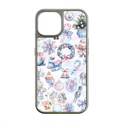 Holographic Chrome Christmas Phone Case - Festive Holiday Print