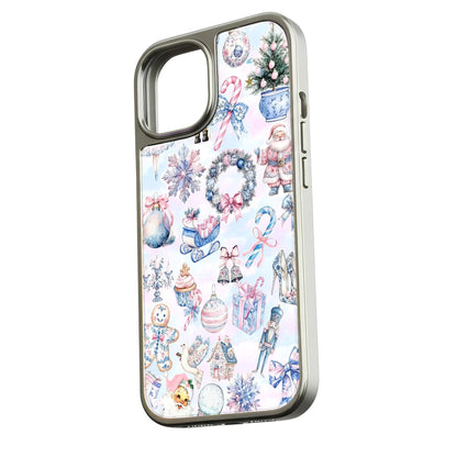 Funda navideña holográfica cromada para teléfono - Estampado festivo