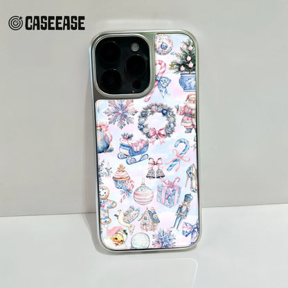 Funda navideña holográfica cromada para teléfono - Estampado festivo