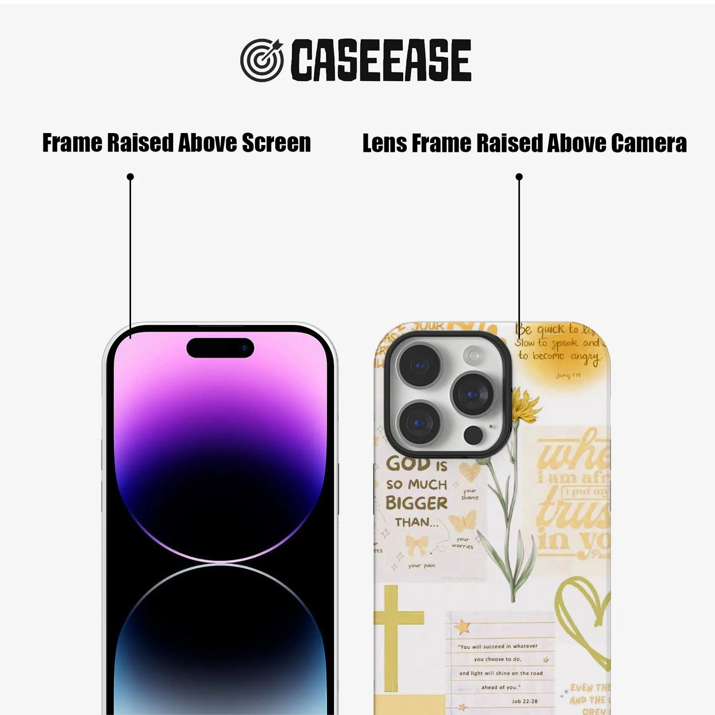 Yellow Bible Verse Phone Case – Psalm 46:5 Christian Floral Faith Design