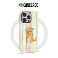 Cute Ginger Cat Phone Case with Fish Design