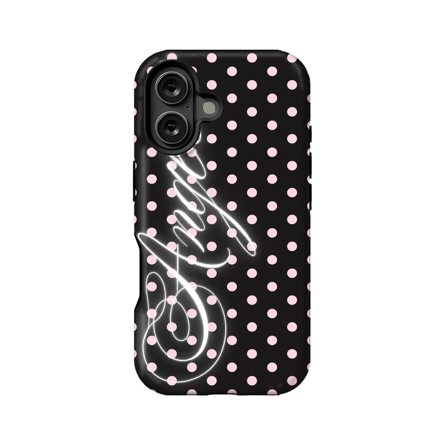 Stylish Polka Dot Phone Case with Neon Design