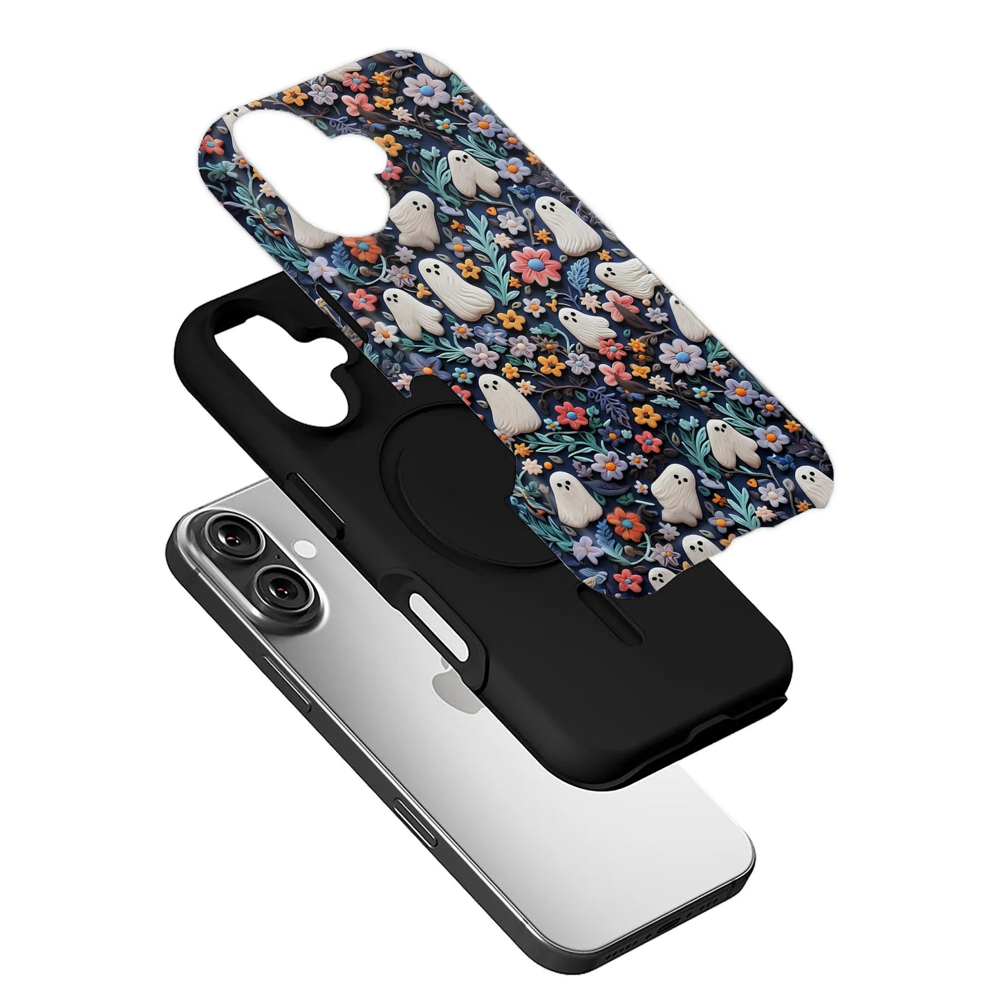 Whimsical Ghosts Floral iphone 16 phone case