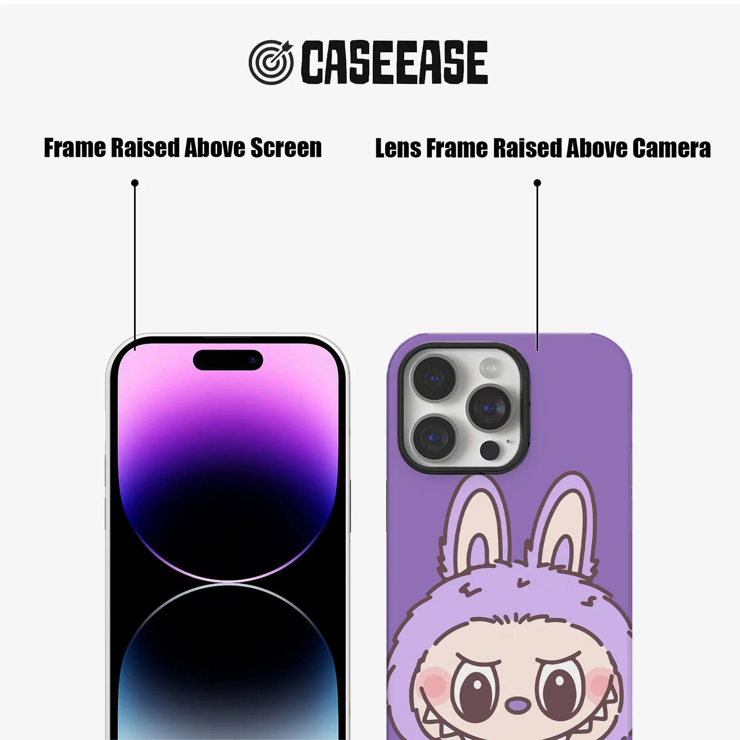 Funda para teléfono Labubu con un lindo conejito morado