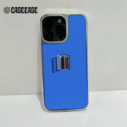 Funda holográfica cromada para iPhone 14 Pro - Diseño de ventana azul