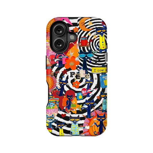 Whimsical Cat Illustration Phone Case