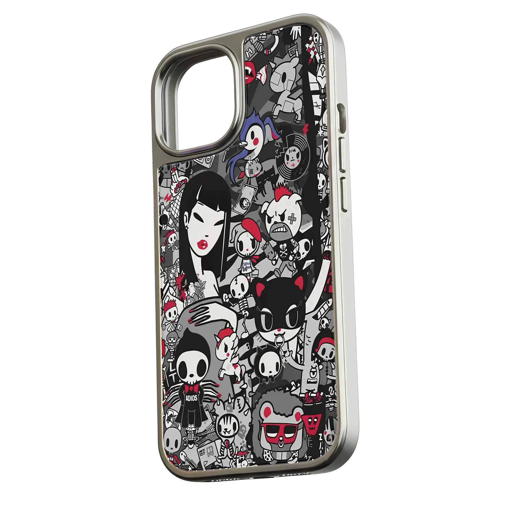 Funda cromada holográfica para teléfono - Diseño de grafiti