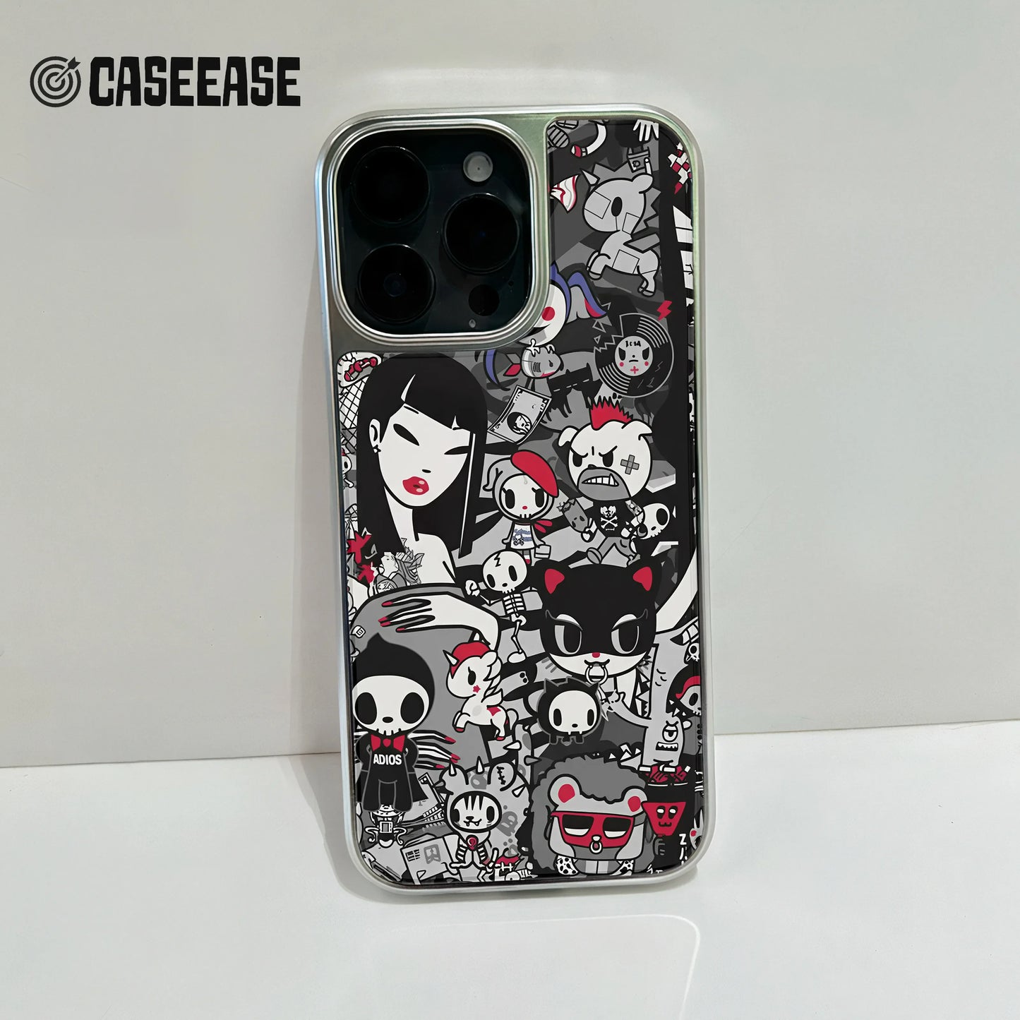 Holographic Chrome Phone Case - Graffiti Art Design