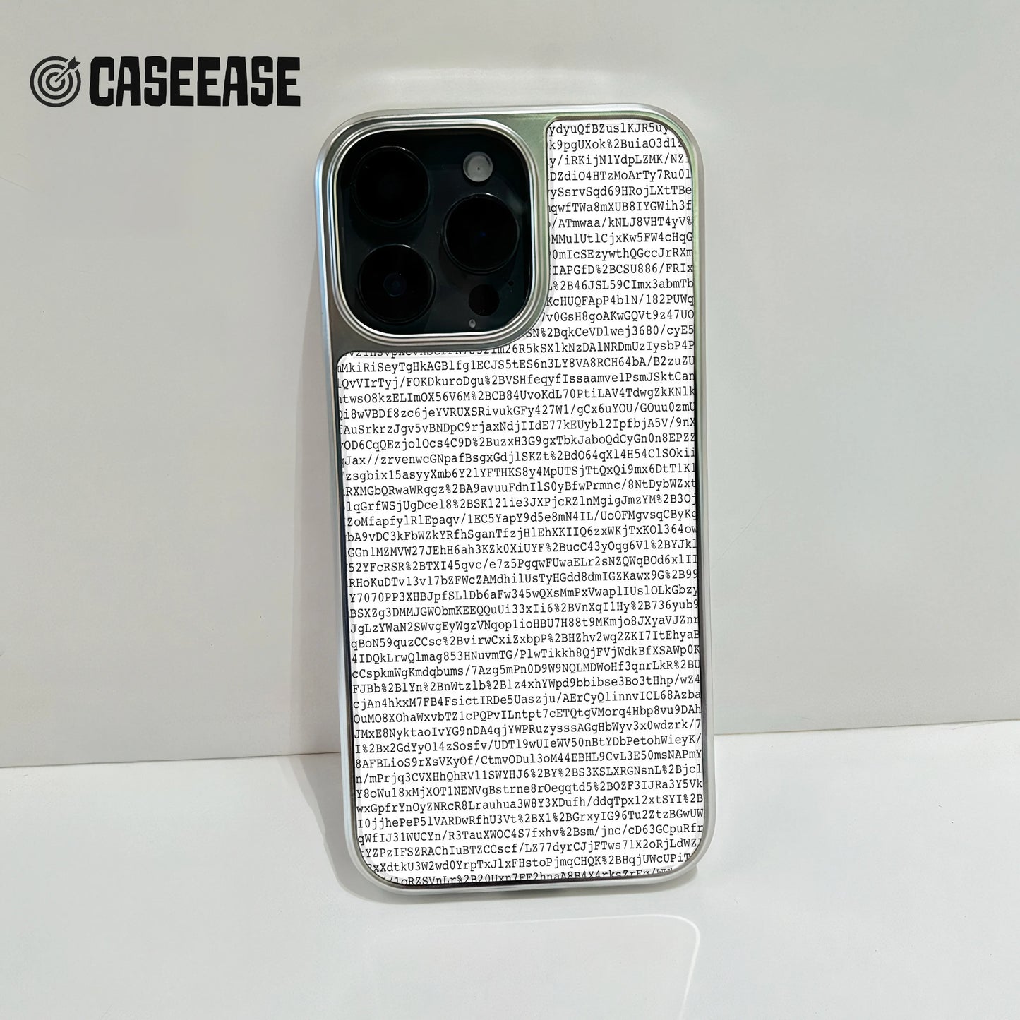 Holographic Chrome Phone Case for iPhone 15 Pro - 3D Code Design