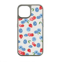 Funda holográfica para teléfono con diseño de bayas y cromo: elegante diseño de frutas
