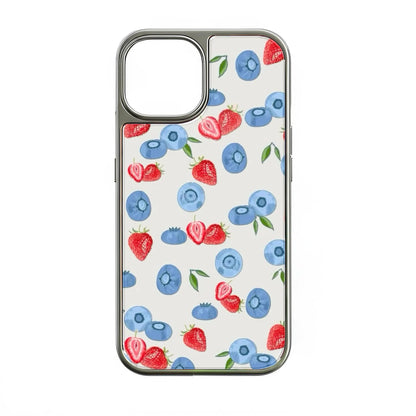 Funda holográfica para teléfono con diseño de bayas y cromo: elegante diseño de frutas