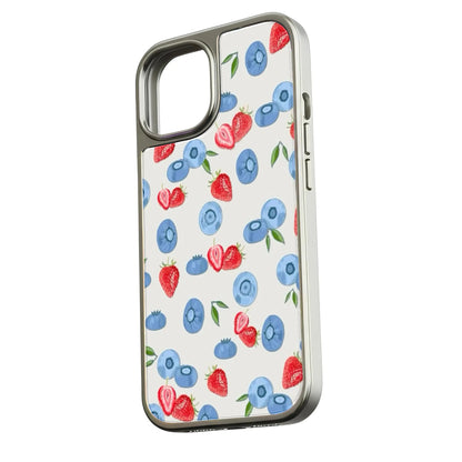 Funda holográfica para teléfono con diseño de bayas y cromo: elegante diseño de frutas