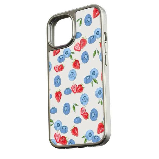 Holographic Chrome Berry Phone Case - Stylish Fruit Design
