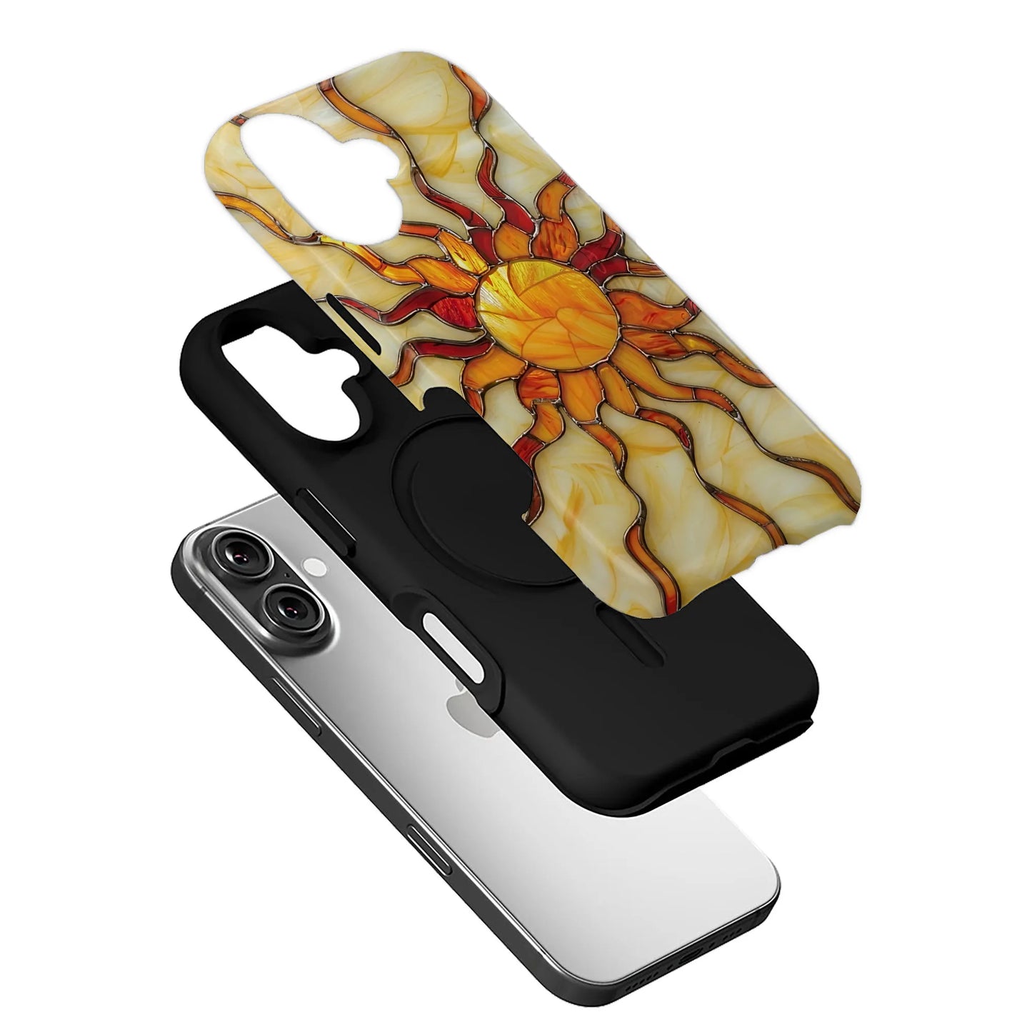 Stained Glass Sun Art Phone Case (Flat Printed Design)