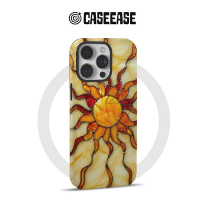 Stained Glass Sun Art Phone Case (Flat Printed Design)