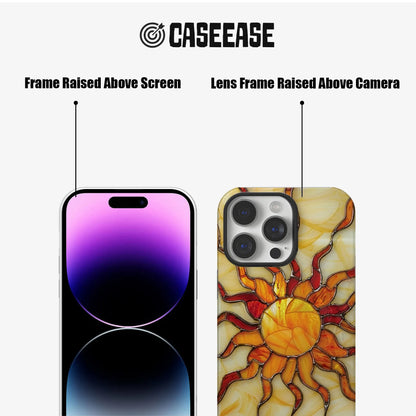 Stained Glass Sun Art Phone Case (Flat Printed Design)