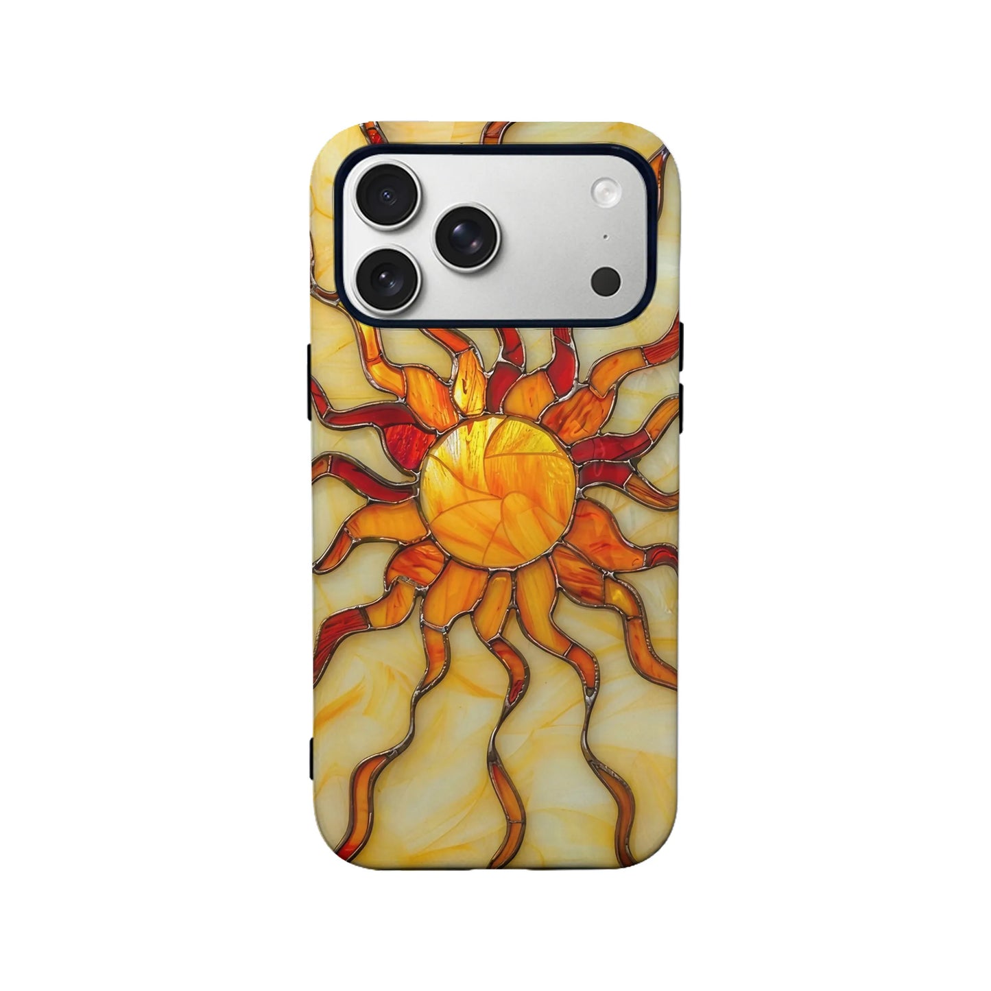 Stained Glass Sun Art Phone Case (Flat Printed Design)