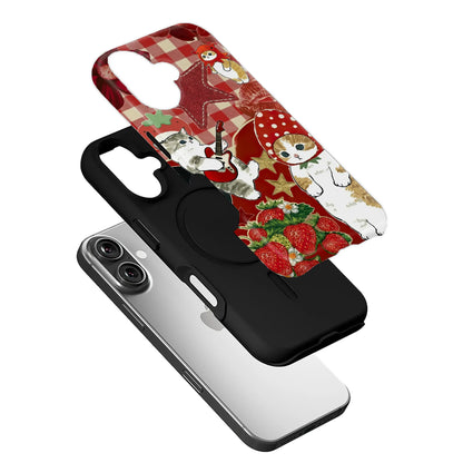 Cute Cat Strawberry Phone Case