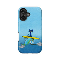 Surfer Cat Phone Case for Beach Lovers
